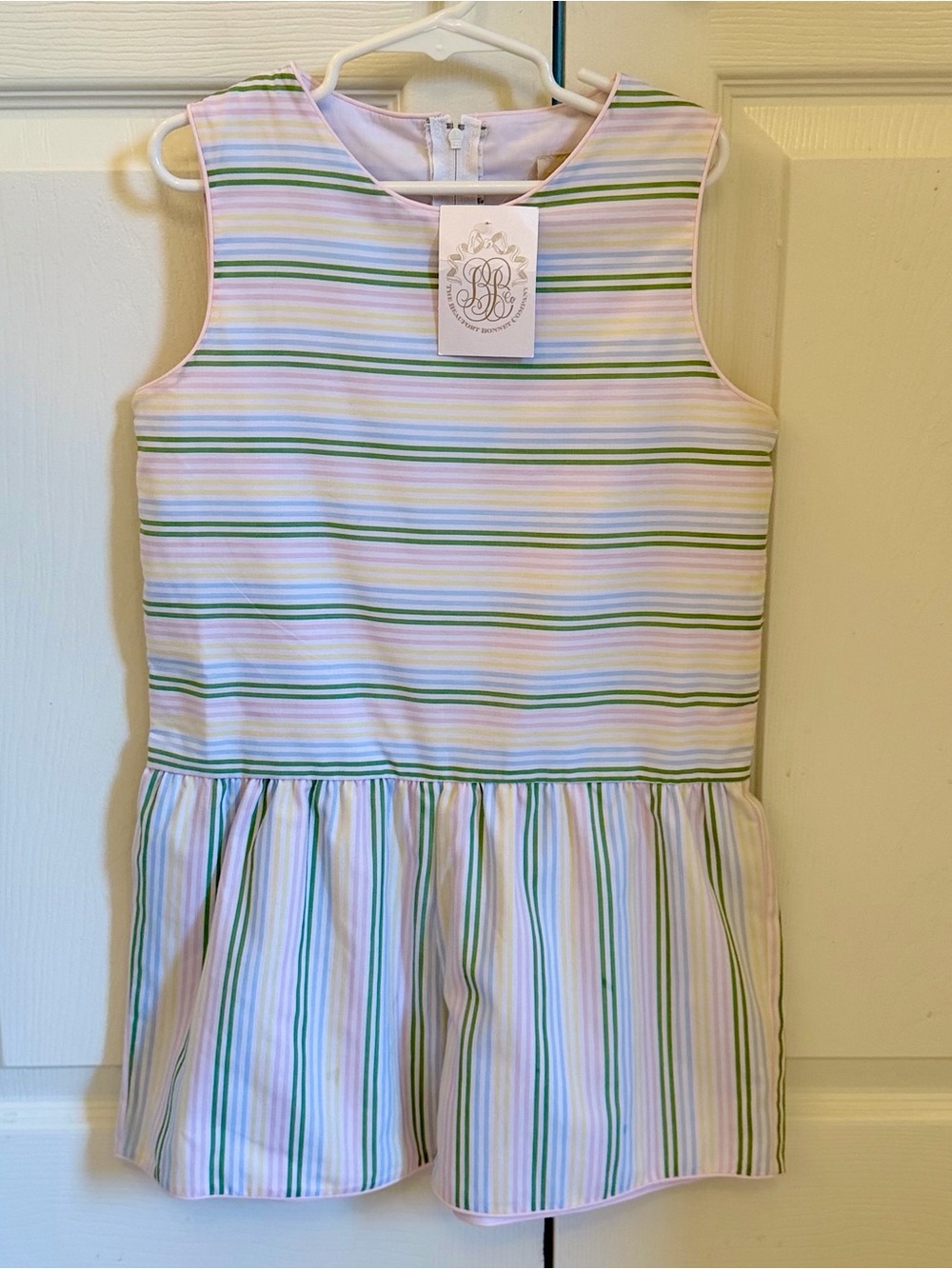 NWT TBBC Beaufort Bonnet Company striped romper size 8